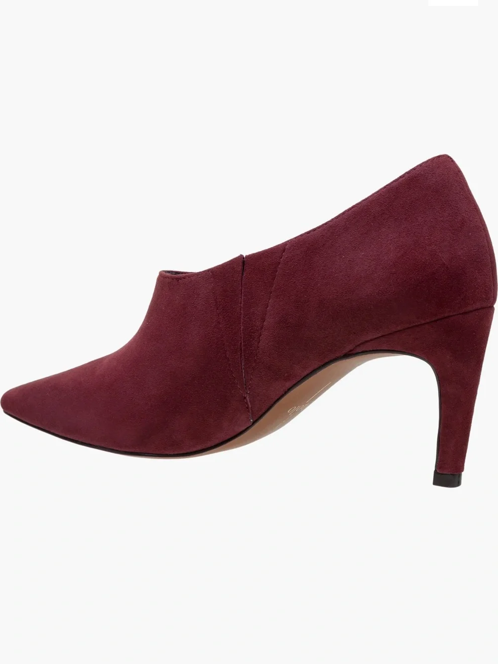 Linea Paolo Simone Burgundy Kid Suede Bootie Tapered Heel Pull On Style Size 9.5